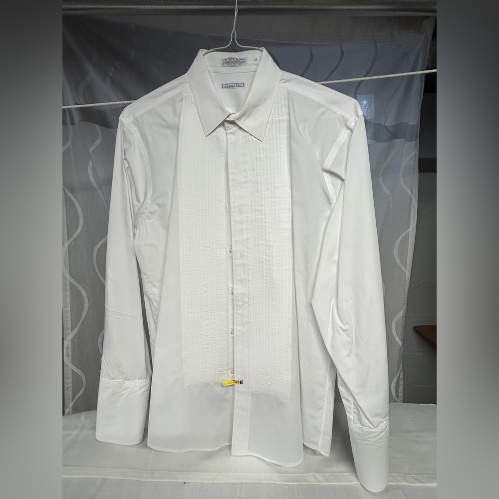 Christian Dior Elegant White Men's Smoking/Dress Shirt
